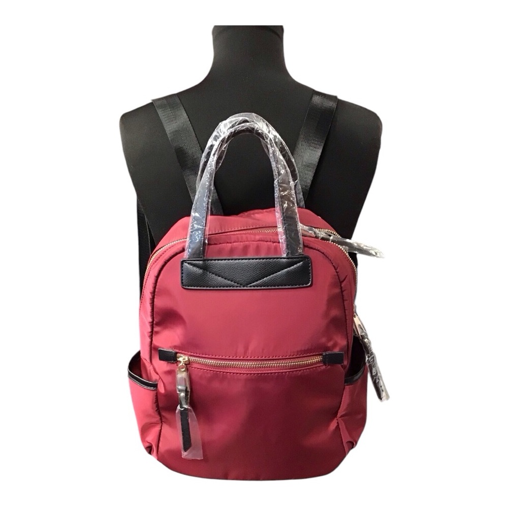 Mia K. Collection Maroon Backpack with Black Accents